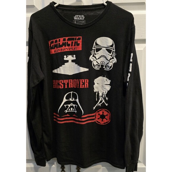 Star Wars Galactic Empire Destroyer Dark‎ Side Men's M Black Long Sleeve T-Shirt - Picture 1 of 4